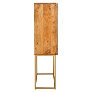 Teora Paper Rope Detail Two Door Mango Wood Cabinet
