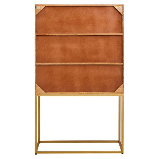 Teora Paper Rope Detail Two Door Mango Wood Cabinet
