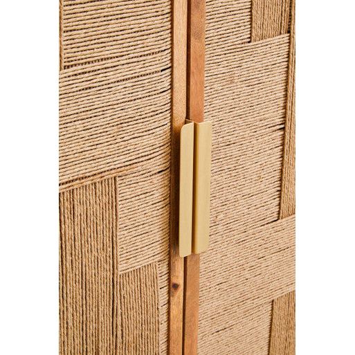 Teora Paper Rope Detail Two Door Mango Wood Cabinet