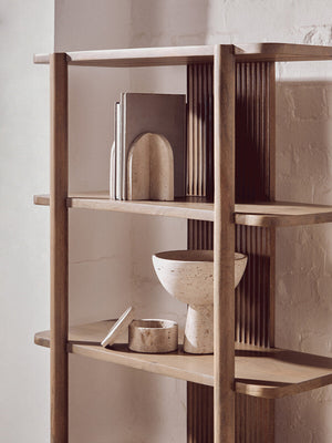 Torello Grey Wash Mango Wood 5 Tier Shelf Unit – close-up 2