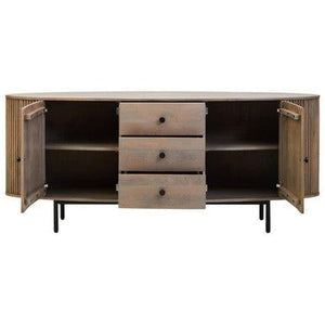 Torello Three Drawer Grey Mango Wood Sideboard