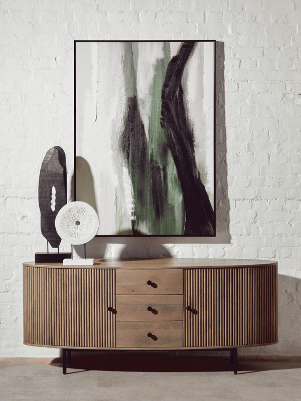 Torello Grey Wash Mango Wood 2 Door and 3 Drawer Sideboard – detail