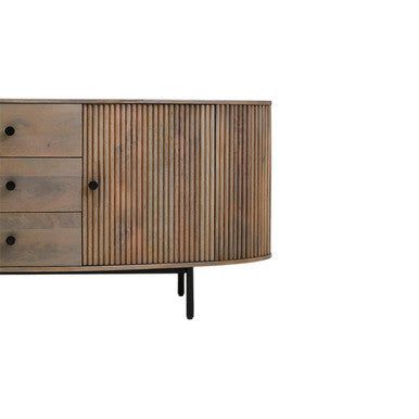 Torello Three Drawer Grey Mango Wood Sideboard