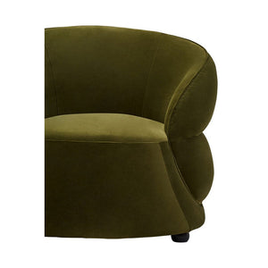 Darla Curve Forest Green Velvet Chair