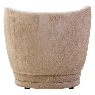 Delray Deep Stone Chenille Effect Curved Chair – close-up