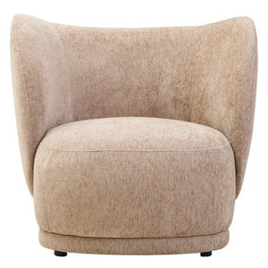 Delray Deep Stone Chenille Effect Curved Chair – side view