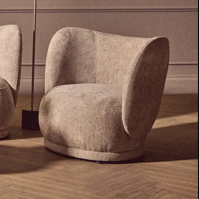 Delray Deep Stone Chenille Effect Curved Chair – back view