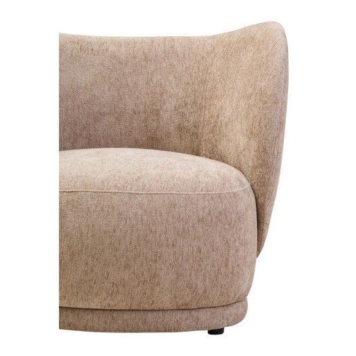 Delray Textured Chenille Effect Deep Stone Curve Chair
