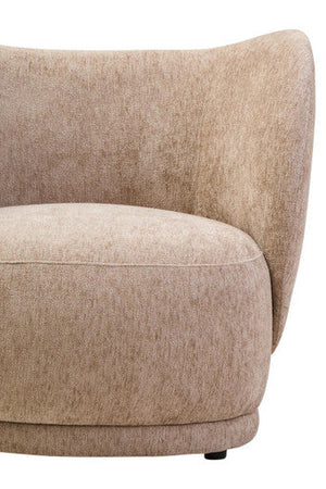 Delray Deep Stone Chenille Effect Curved Chair – in room setting