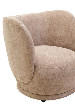 Delray Deep Stone Chenille Effect Curved Chair – detail