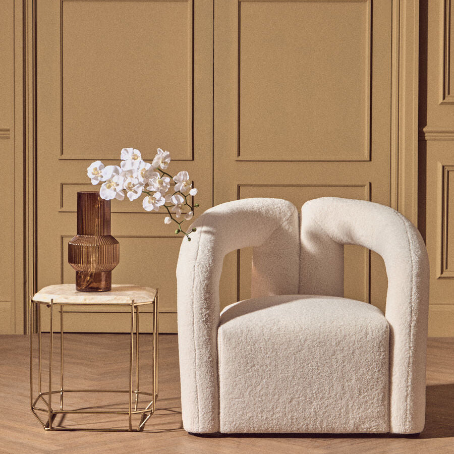 Davina Ivory Boucle Effect Statement Chair