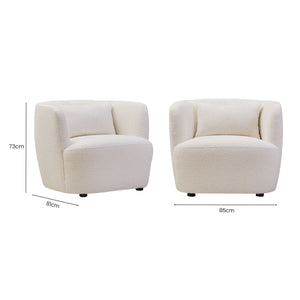 Bruge Textured Cream Curved Chair