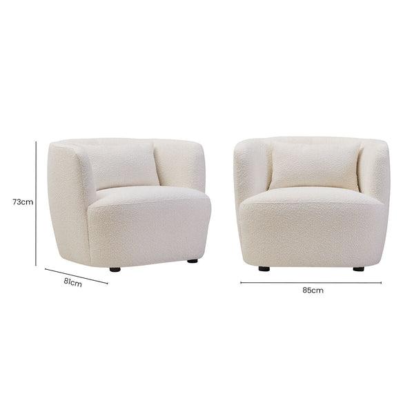 Bruge Textured Cream Curved Chair