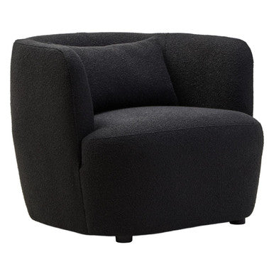 Bruge Black Textured Fabric Curved Chair – detail