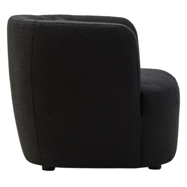 Bruge Black Textured Fabric Curved Chair – in room setting