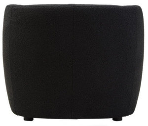 Bruge Black Textured Fabric Curved Chair – dimensions