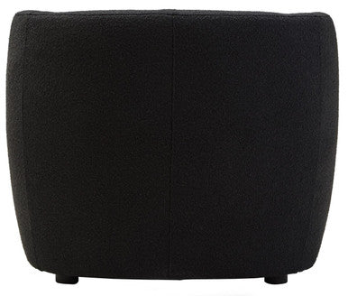 Bruge Black Textured Fabric Curved Chair – dimensions