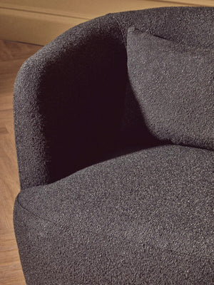 Bruge Black Textured Fabric Curved Chair – back view 2