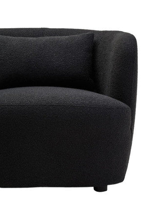Bruge Black Textured Fabric Curved Chair – close-up