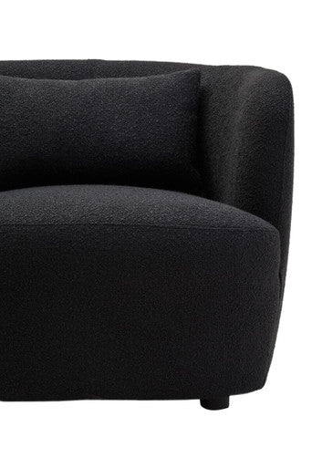 Bruge Black Textured Fabric Curved Chair – close-up