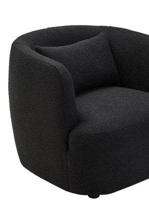 Bruge Black Textured Fabric Curved Chair – back view