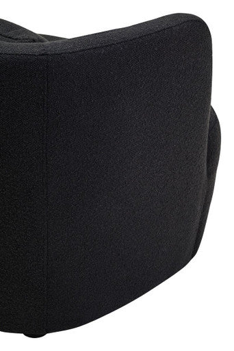 Bruge Black Textured Fabric Curved Chair – detail 2