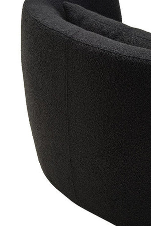 Bruge Black Textured Fabric Curved Chair – side view 2