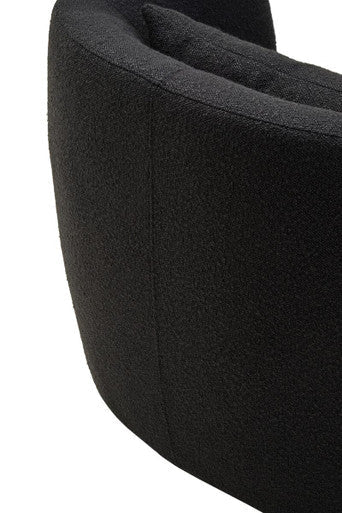 Bruge Black Textured Fabric Curved Chair – side view 2