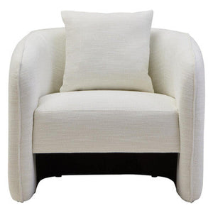 Bilani Cream Linen Effect Curved Chair