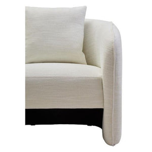 Bilani Cream Linen Effect Curved Chair