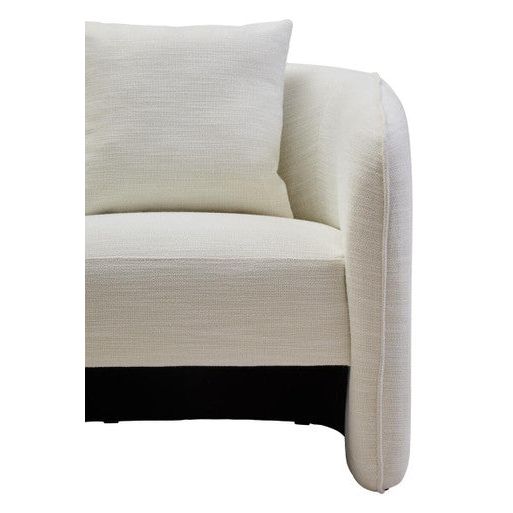 Bilani Cream Linen Effect Curved Chair