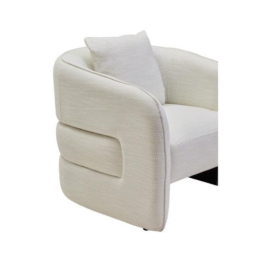 Bilani Cream Linen Effect Curved Chair