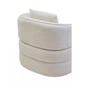 Bilani Cream Linen Effect Curved Chair