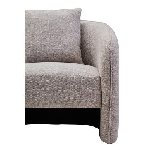 Bilani Grey Linen Effect Curved Chair