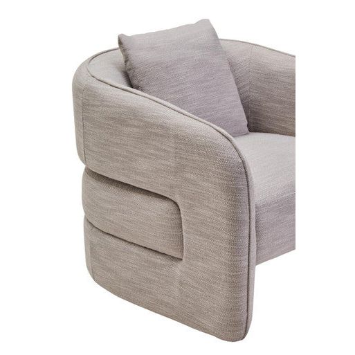 Bilani Grey Linen Effect Curved Chair