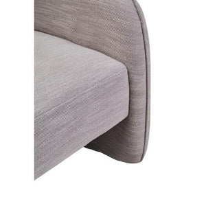 Bilani Grey Linen Effect Curved Chair