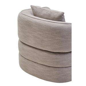 Bilani Grey Linen Effect Curved Chair