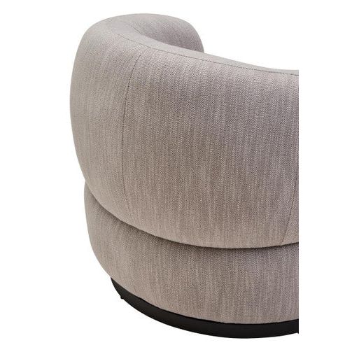 Bordo Textured Grey Curved Swivel Chair