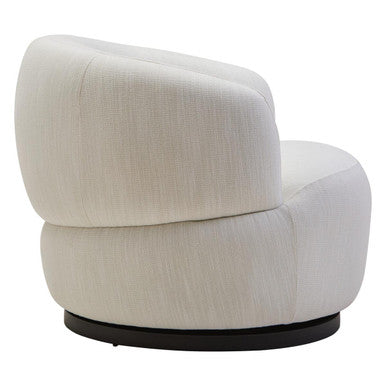 Bordo Cream Textured Fabric Curved Swivel Chair – close-up