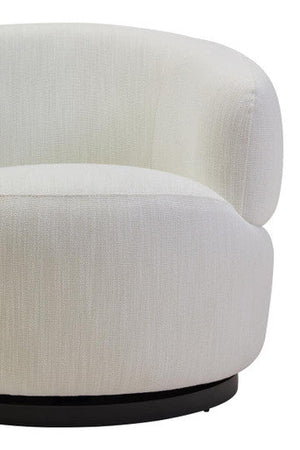 Bordo Cream Textured Fabric Curved Swivel Chair – back view