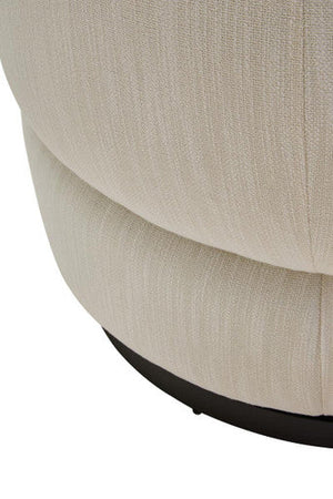 Bordo Cream Textured Fabric Curved Swivel Chair – side view 2