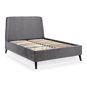 Frida Curved Velvet King Bed - Grey