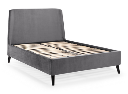 Frida Curved Velvet King Bed - Grey