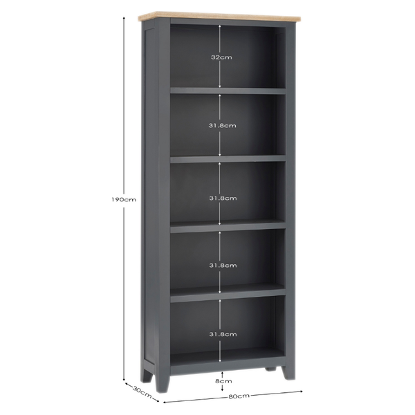 Bordeaux Tall Bookcase Dark Grey