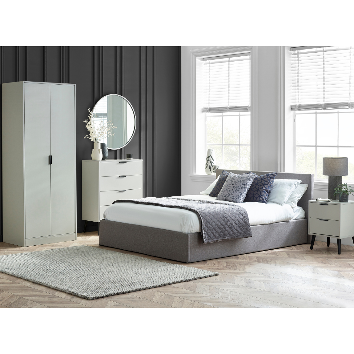 Alba 5 Drawer Narrow Chest - Silk Grey - Living with Luxury