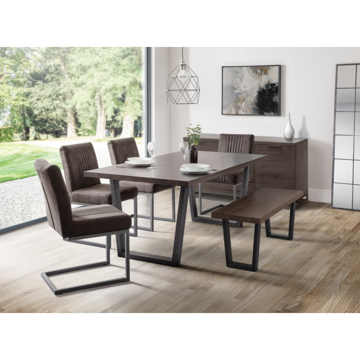 Brooklyn Dining Table - Dark Oak - Living with Luxury