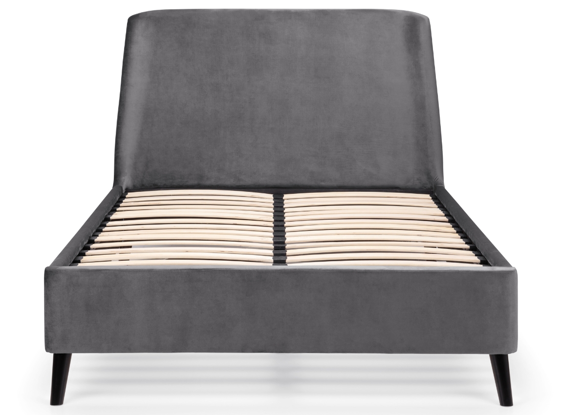 Frida Curved Velvet King Bed - Grey
