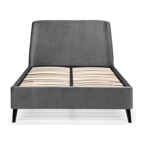 Frida Curved Velvet King Bed - Grey