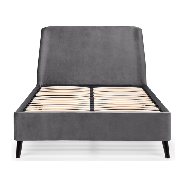 Frida Curved Velvet King Bed - Grey