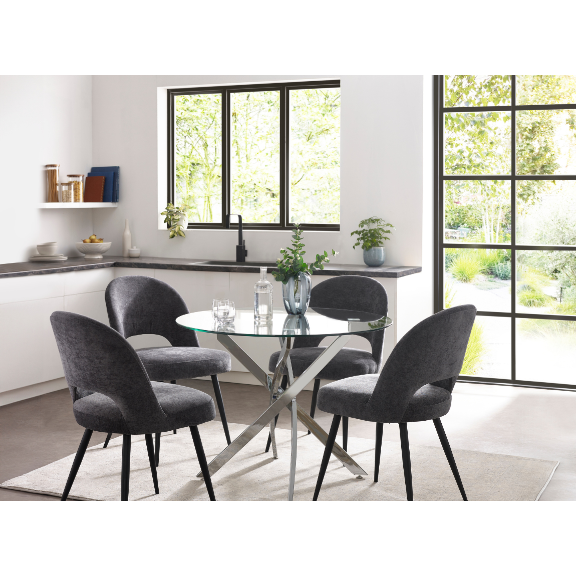 Anderson Round Glass Dining Table - Living with Luxury